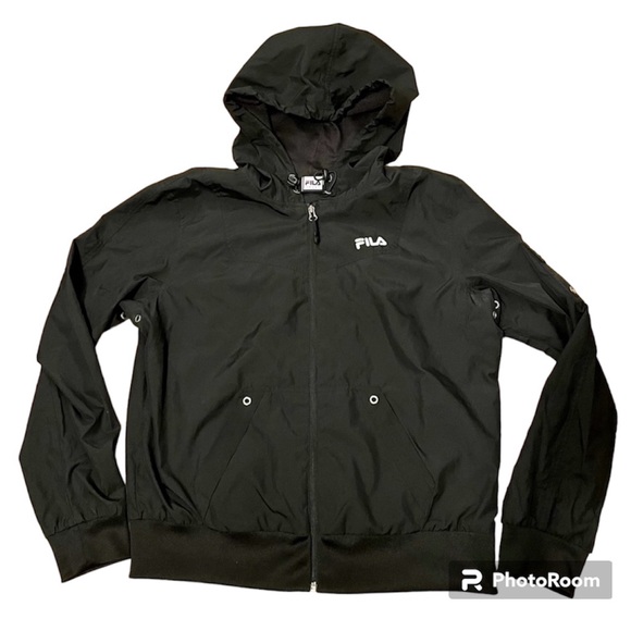 Fila Sport Windbreaker Jacket Black Large - Picture 1 of 5